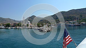 American flagged yacht from our Greek island scenery photo