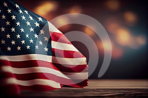 American Flags Border Bokeh Lights US Background