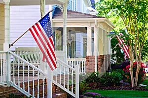 American Flags on Front Porches