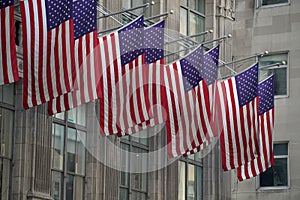 American flags in 5th avenue new york city