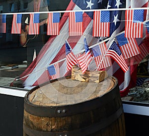 American Flags in the Town Walsrode, Lower Saxony