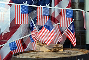 American Flags in the Town Walsrode, Lower Saxony