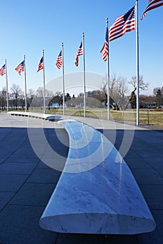 American flags at Washington Monument