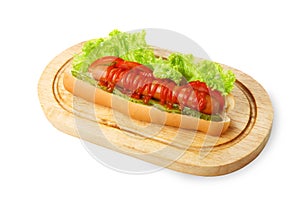 American food - hot dog with lettuce