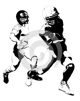 American Football Action Scene isolated