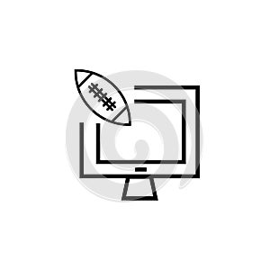 American football annotation icon vector sign and symbol isolated on white background, American football annotation logo concept photo