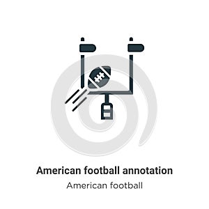 American football annotation vector icon on white background. Flat vector american football annotation icon symbol sign from photo