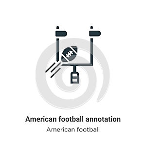 American football annotation vector icon on white background. Flat vector american football annotation icon symbol sign from