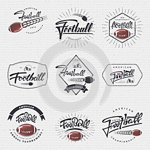 Americký fotbal odznak plechovka být použitý na webové stránky oblečení 