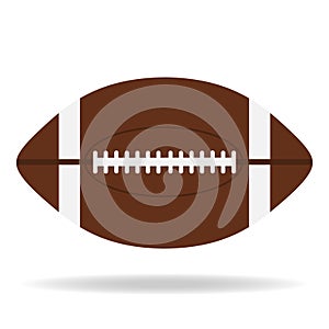 American football ball, American football ball icon isolated on white background with shadow. Vector, cartoon