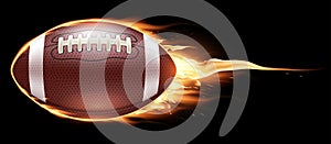 American football ball on a black background. Realistic illustration
