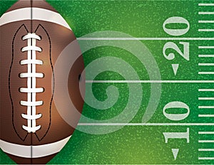 American Football Ball and Field Illustration photo