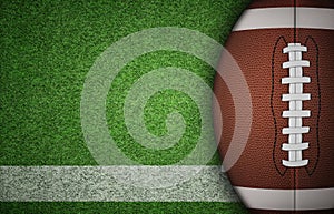 American Football Ball on Grass