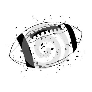 American football ball, great design for any purposes. Abstract background. Graphic element vector. Dark grunge background