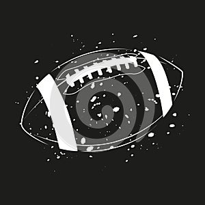 American football ball, great design for any purposes. Abstract background. Graphic element vector. Dark grunge background