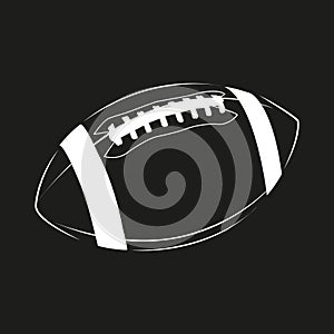 American football ball, great design for any purposes. Abstract background. Graphic element vector. Dark grunge background