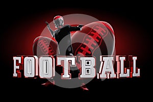 American football ball, helmet on a light background. Playoff games, professional championship. Sport, sports background,