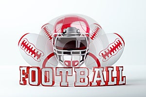 American football ball, helmet on a light background. Playoff games, professional championship. Sport, sports background,