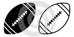 American football ball icon. Rugby ball isolated icon