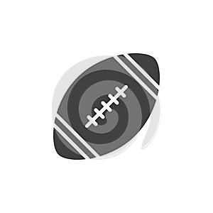 American football ball icon vector, filled flat sign, solid pictogram isolated on white.