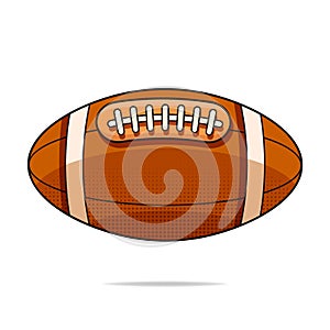 American Football Ball Isolated On A White Background. Realistic Vector Illustration.