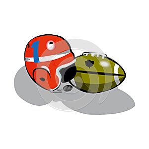 American Football ball isolated on a white background. Realistic Vector Illustration. Rugby sport. EPS10