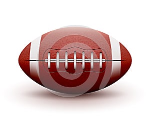 American Football ball isolated on white background. Vector illustration rugby sport game. Competition team