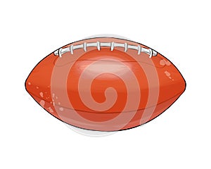 American football ball from multicolored paints. Splash of watercolor, colored drawing, realistic. Rugby ball