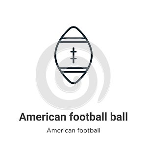 American football ball outline vector icon. Thin line black american football ball icon, flat vector simple element illustration