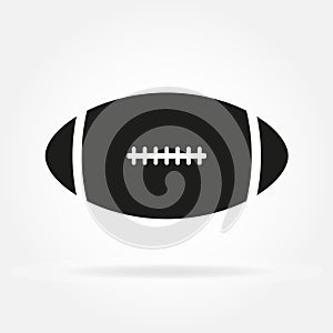 American football ball or rugby ball icon. Vector illustration.