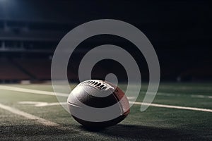 American football ball is on stadium sport AI generated