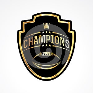 American Football Champions Badge Emblem Illustration