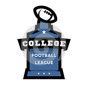 American football, college league logo. Vector illustration.