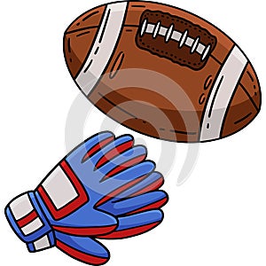 American Football and Cricket Gloves Clipart