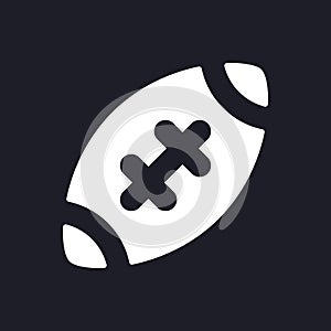 American football dark mode glyph ui icon