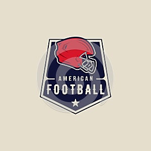 american football emblem logo vector illustration template icon graphic design. sport of helmet sign or symbol for club or league