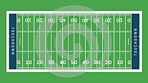 American football field background. Rugby stadium grass field illustration