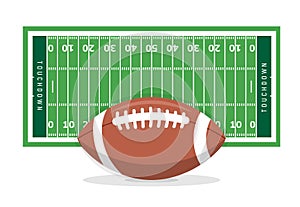 American football field background. Rugby stadium grass field illustration