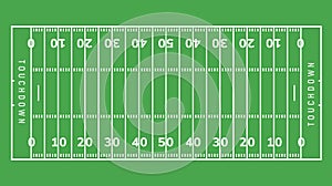 American football field background. Rugby stadium grass field illustration