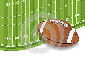 American Football Field and Ball Background