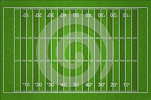 American Football Field with Dark and Light Grass Lines