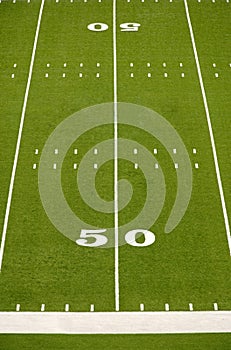 American Football Field Fifty Yard Line