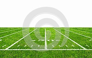 American football field with line. American football stadium with grass pattern. Isolated on white background