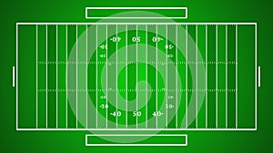 american football field with line, perspective isometric green field and grass texture, top or side view, 4k video