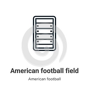 American football field outline vector icon. Thin line black american football field icon, flat vector simple element illustration