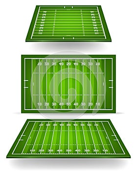 American football field with perspective
