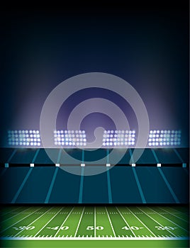 American Football Field Stadium Background Illustration