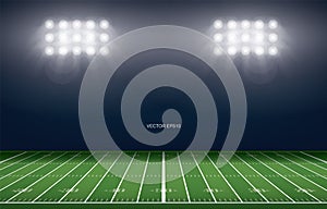 American football field stadium background. With perspective line pattern of american football field. Vector