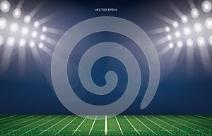 American football field stadium background. With perspective line pattern of american football field. Vector