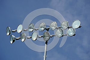 American football field stadium lights